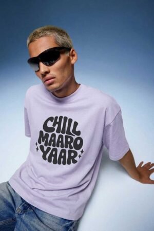 D-VIBE Chill Maaro Yaar Premium Oversized Graphic T-Shirt