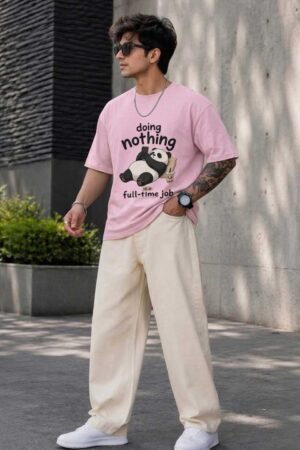 D-VIBE Doing Nothing Full-Time Job Oversized Graphic Tee