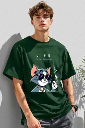 D-VIBE Life Cat Premium Oversized Graphic T-Shirt