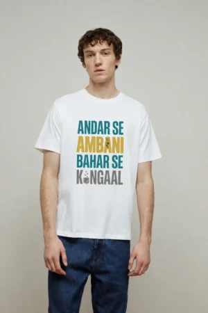 D-VIBE Andar Se Ambani Bahar Se Kangal Oversized Graphic Tee