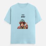D-VIBE Peace Bro Monkey Graphic Crew Neck T-Shirt - Baby Blue