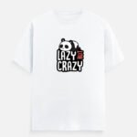 D-VIBE Lazy But Crazy Premium Crew Neck T-Shirt - White