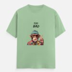 D-VIBE Peace Bro Monkey Graphic Crew Neck T-Shirt - Jade