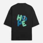 D-VIBE HOPE Heavyweight Oversized Graphic T-Shirt - Black
