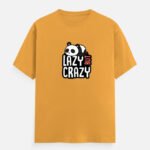 D-VIBE Lazy But Crazy Premium Crew Neck T-Shirt - Golden Yellow