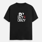 D-VIBE Lazy But Crazy Premium Crew Neck T-Shirt - Black