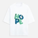 D-VIBE HOPE Heavyweight Oversized Graphic T-Shirt - White