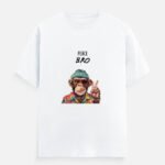 D-VIBE Peace Bro Monkey Graphic Crew Neck T-Shirt - White