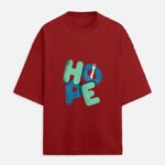 D-VIBE HOPE Heavyweight Oversized Graphic T-Shirt - Red