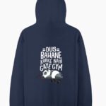 D-VIBE Dus Bahane Karke Nahi Gaye Gym Graphic Pullover Hoodie - Navy Blue