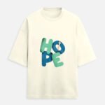 D-VIBE HOPE Heavyweight Oversized Graphic T-Shirt - Off White